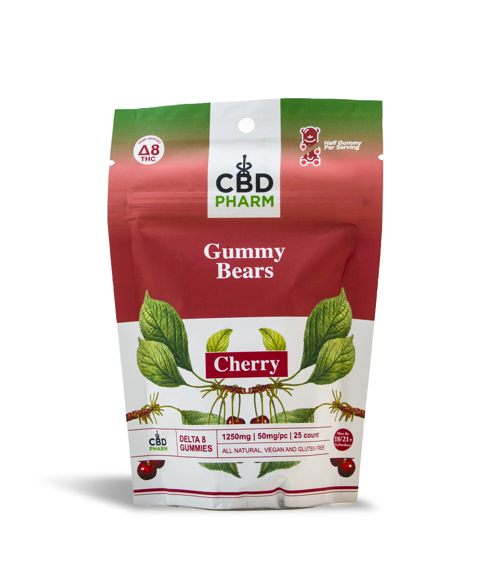 1250mg Cherry CBD Pharm 250mg D8 Gummies