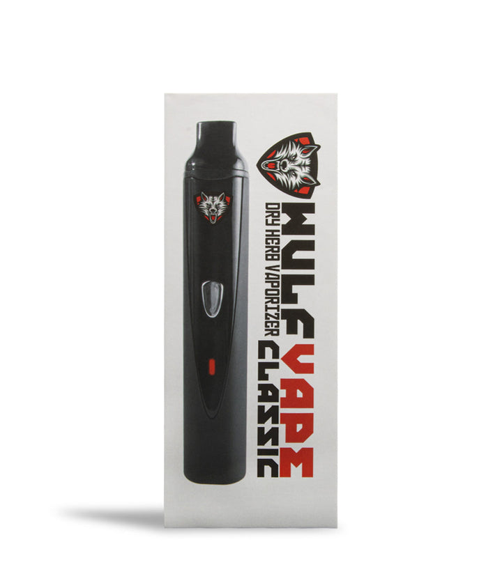 Black box front view Wulf Mods Classic Vaporizer on white studio background