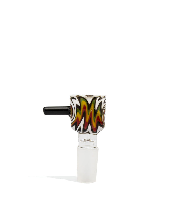 White/Red/Green Colored Ground Glass Bowl with Clear Joint on white background