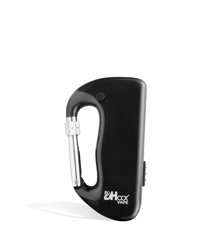 Black front view DHook Vape Cartridge Vaporizer on white studio background