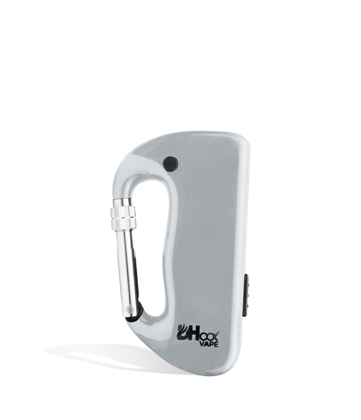 Silver front view DHook Vape Cartridge Vaporizer on white studio background