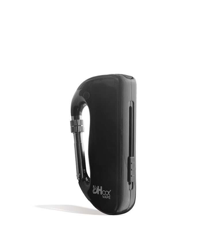 Black side view DHook Vape Cartridge Vaporizer on white studio background