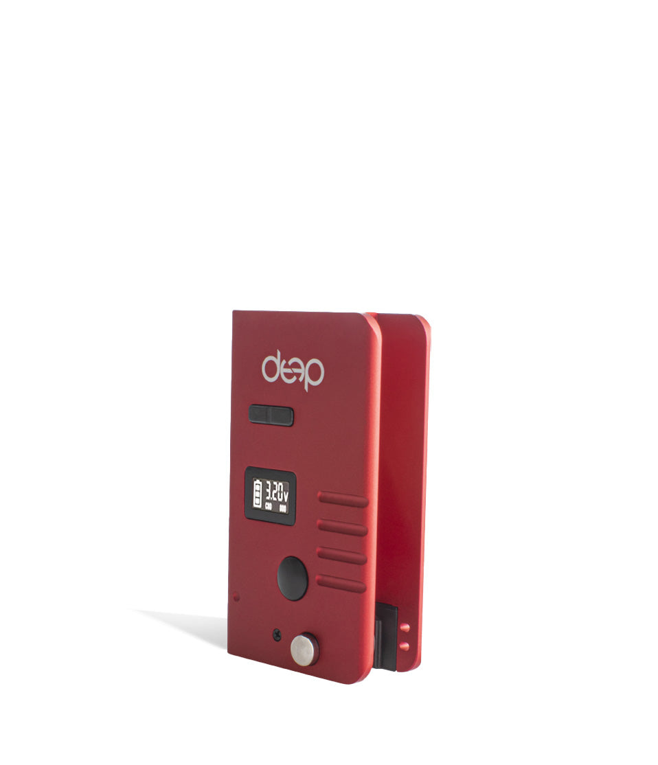 Red side view Deep Kit Cartridge and Pod Vaporizer on white background