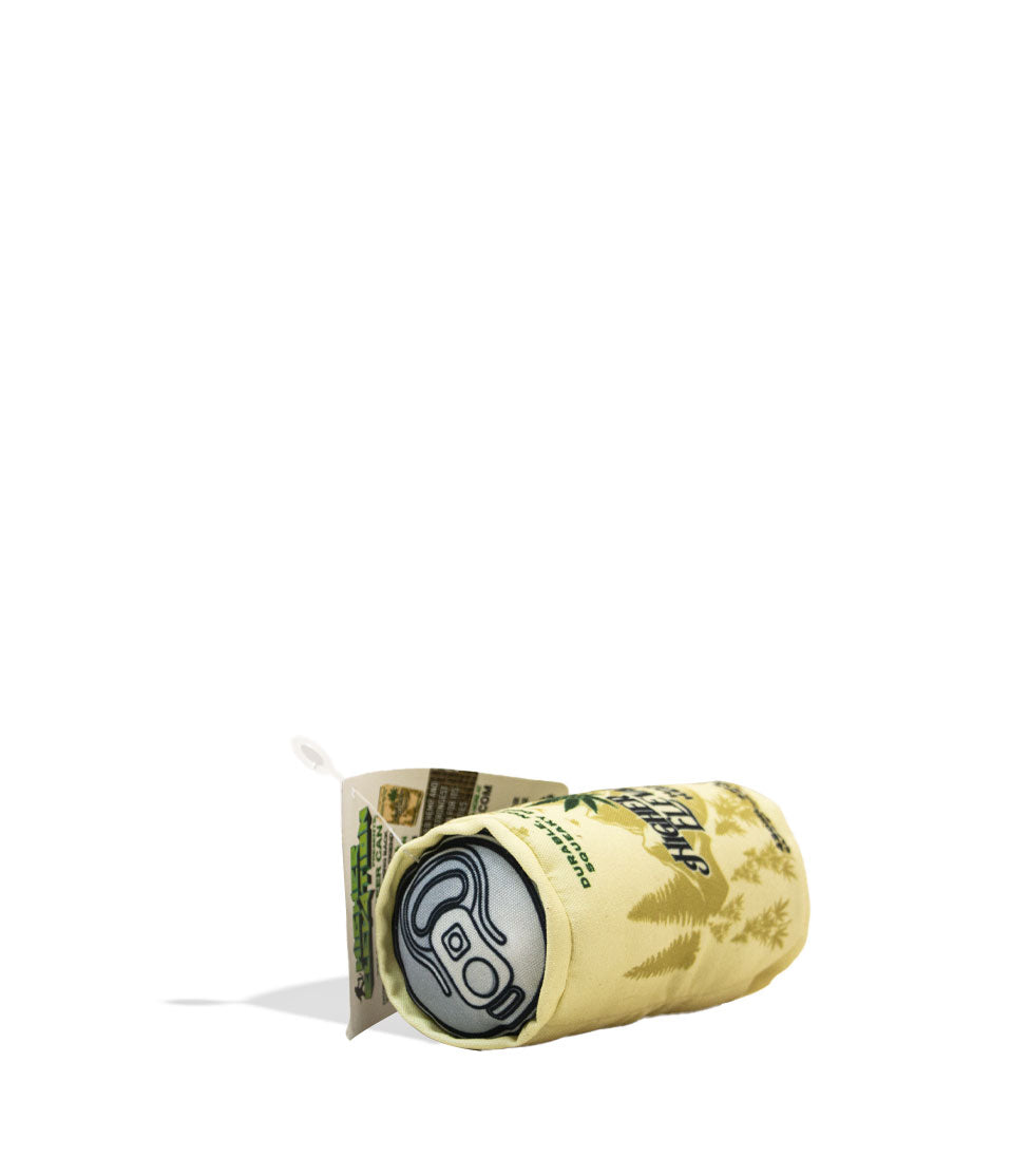 Doobys Dog Toys Hemp Beer Can Dog Toy Down View on White Background
