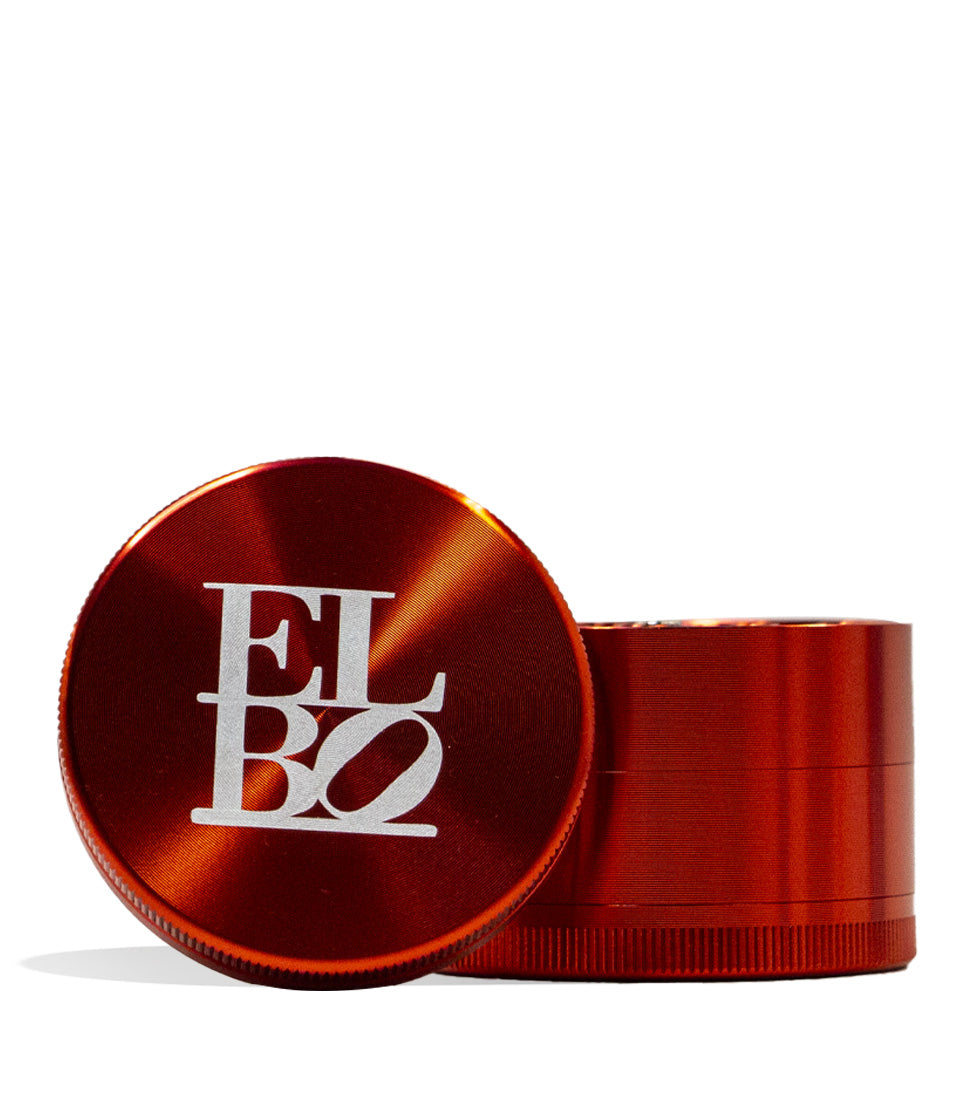 Elbo Glass 70mm Grinder Red top view on white background