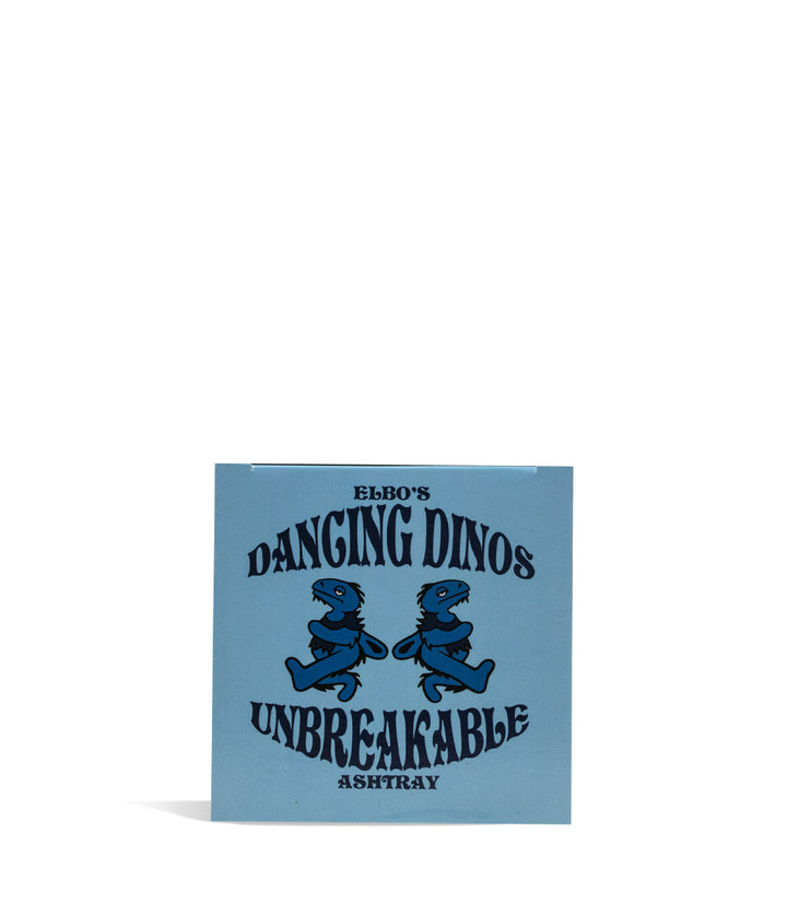 Elbo Glass Dancing Dinos Unbreakable Silicone Ashtray Blue Packaging on white background
