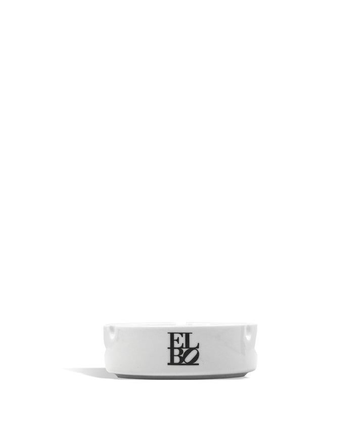 Elbo Glass Ceramic Ashtray white side on white background