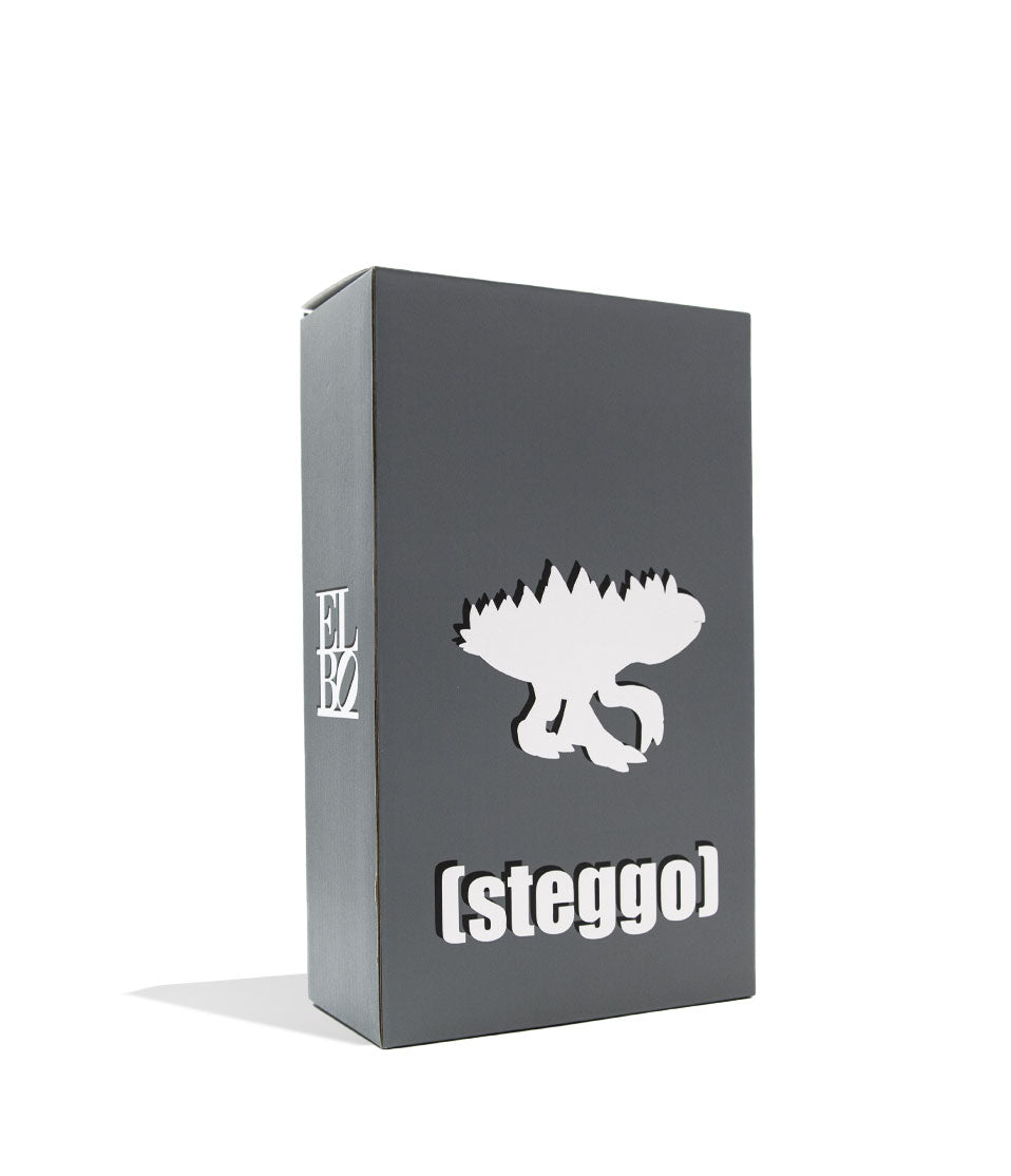 Elbo Glass Gray Steggo Vinyl Figure Packaging Angle View on White Background