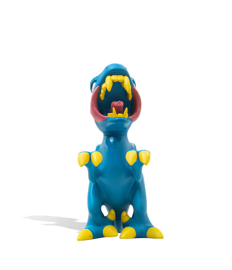 Elbo Glass Blue Open Mouth Raptor Vinyl Figure front view on white studio background