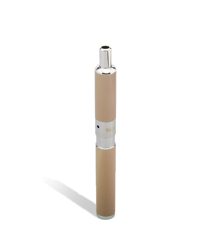 Champagne above view Yocan Evolve-D Dry Herb Vaporizer on white background