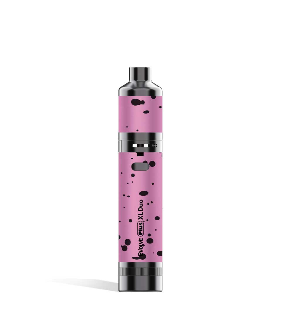 Pink Black Spatter Wax Pen Wulf Mods Evolve Plus XL Duo 2-in-1 Kit on white studio background