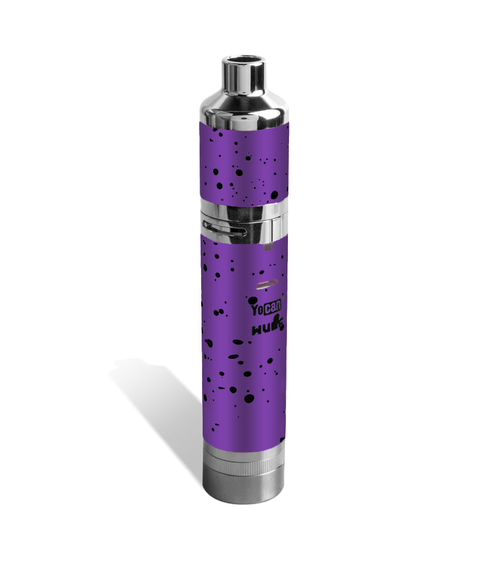 Purple Black Spatter Wulf Mods Evolve Plus XL Concentrate Vaporizer on white background
