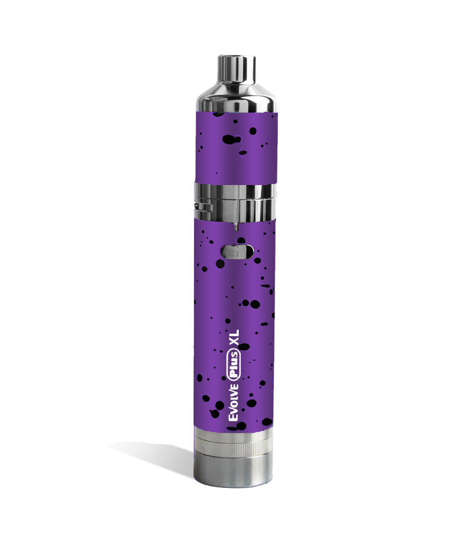 Purple Black Spatter Wulf Mods Evolve Plus XL Concentrate Vaporizer on white background