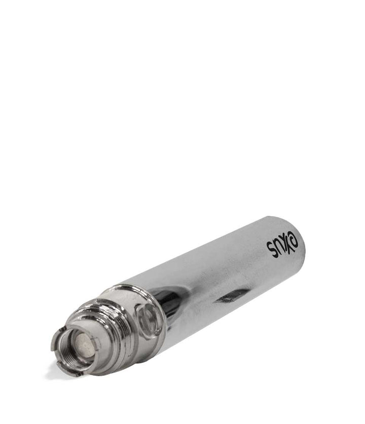 Silver top view Exxus Vape 900 Cartridge Vaporizer on white studio background