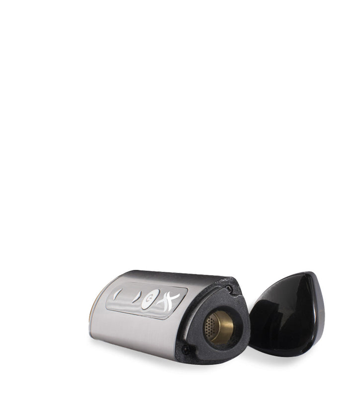 Black top view Exxus Vape Mini Vaporizer on white studio background