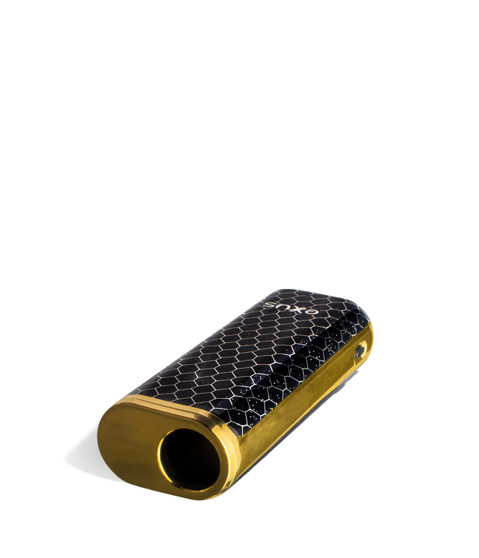 Black Gold Cobra top view Exxus Vape MiNovo Cartridge Vaporizer on white studio background