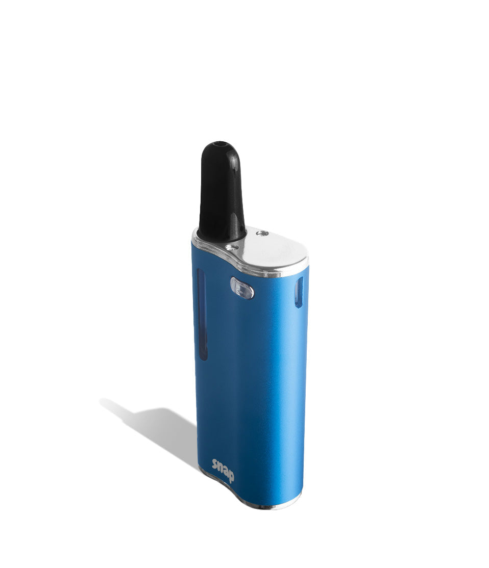 Blue side Exxus Vape Snap Cartridge Vaporizer on white background