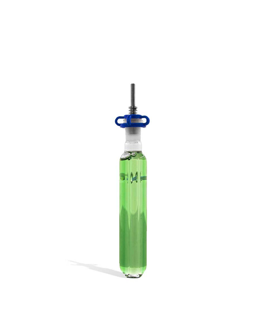 Green Glycerin Honey Straw with Stainless Steel Tip on white background