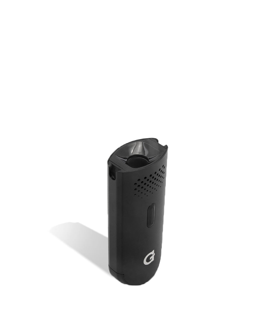Black above view G Pen Dash Portable Dry Herb Vaporizer on white background