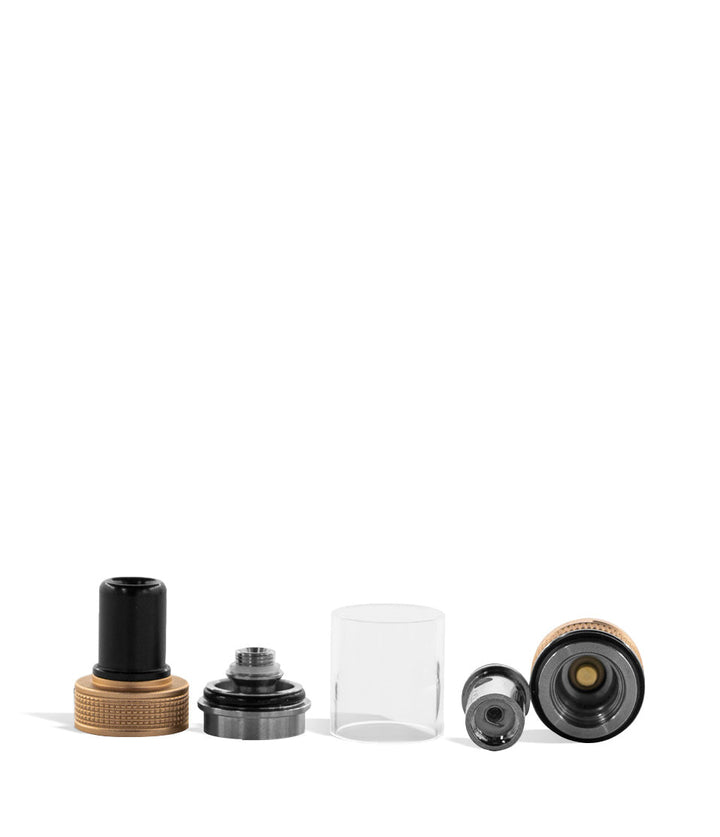 Gold Tank open SMOK GRAM 25 Starter Kit on white studio background