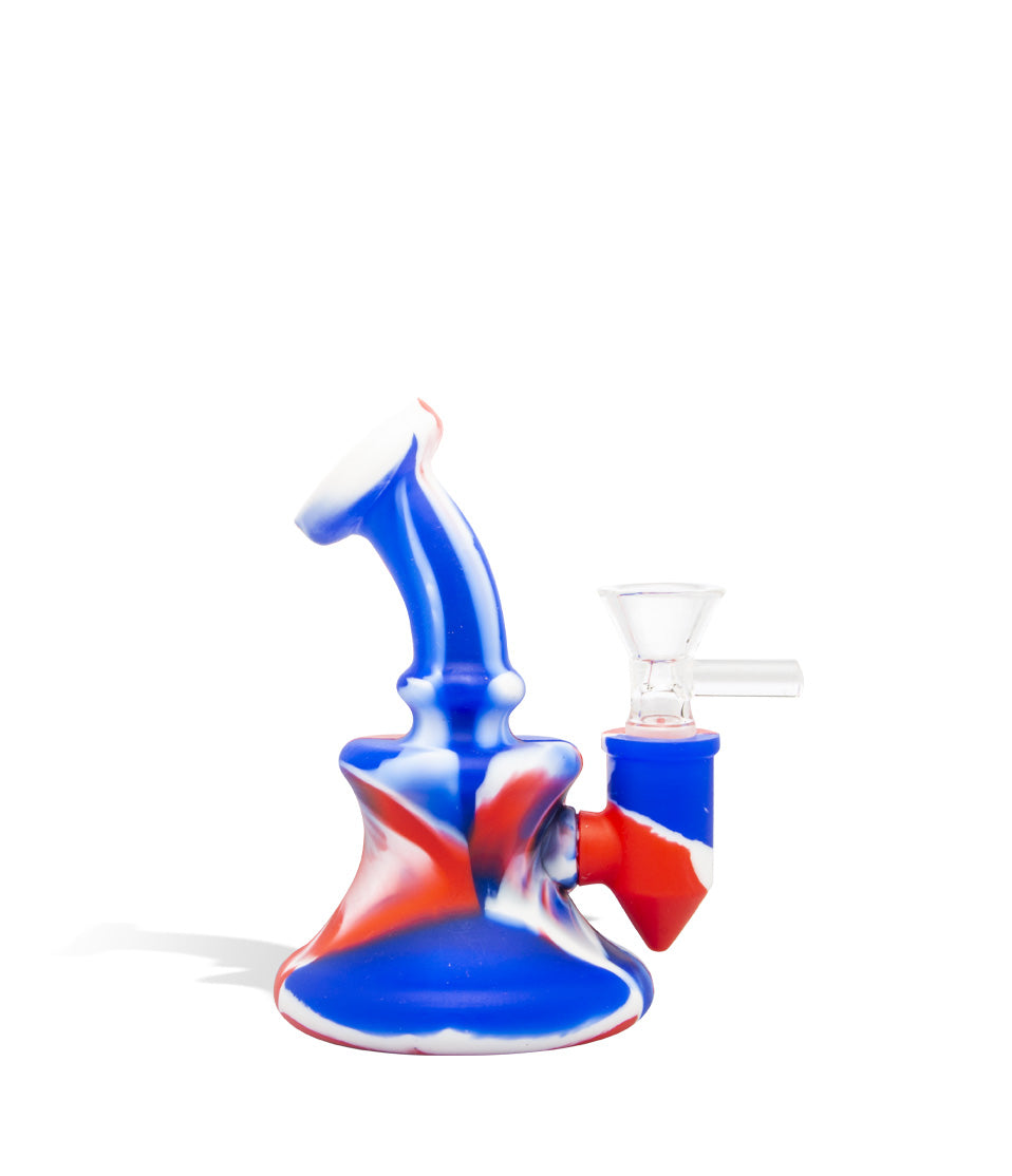 Blue/Red/White Mini Silicone Rig on white background