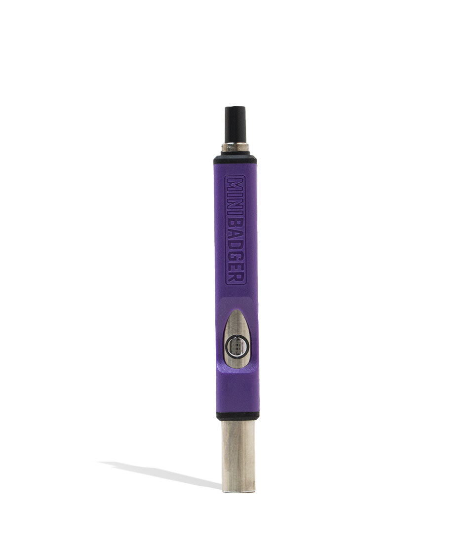 Purple Huni Badger Mini Badger Portable Dab Rig Front View on White Background