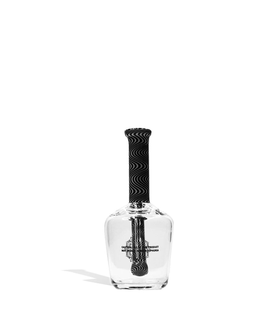 Black White iDab Small 10mm Worked Henny Bottle Water Pipe Back View on White Background