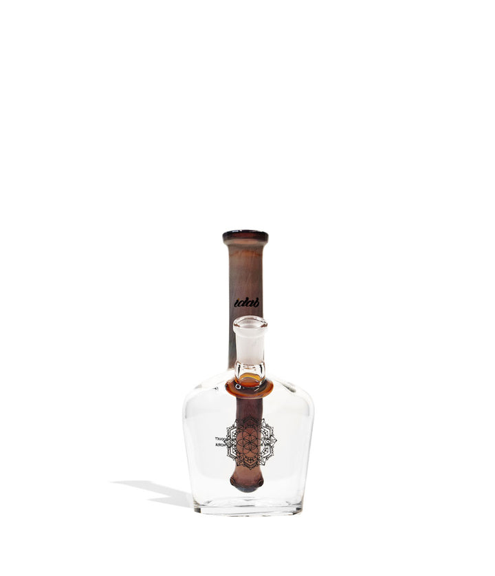 Brown Fumed iDab Small 10mm Worked Henny Bottle Water Pipe Front View on White Background