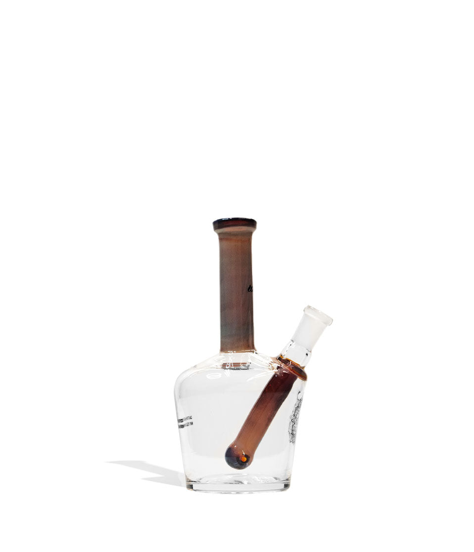 Brown Fumed iDab Small 10mm Worked Henny Bottle Water Pipe on White Background