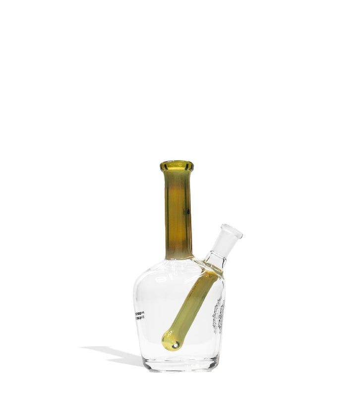 Green Fumed iDab Small 10mm Worked Henny Bottle Water Pipe on White Background