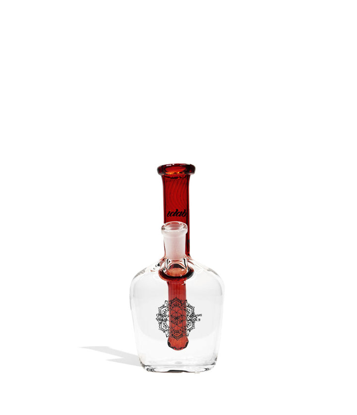 Red iDab Small 10mm Worked Henny Bottle Water Pipe Front View on White Background