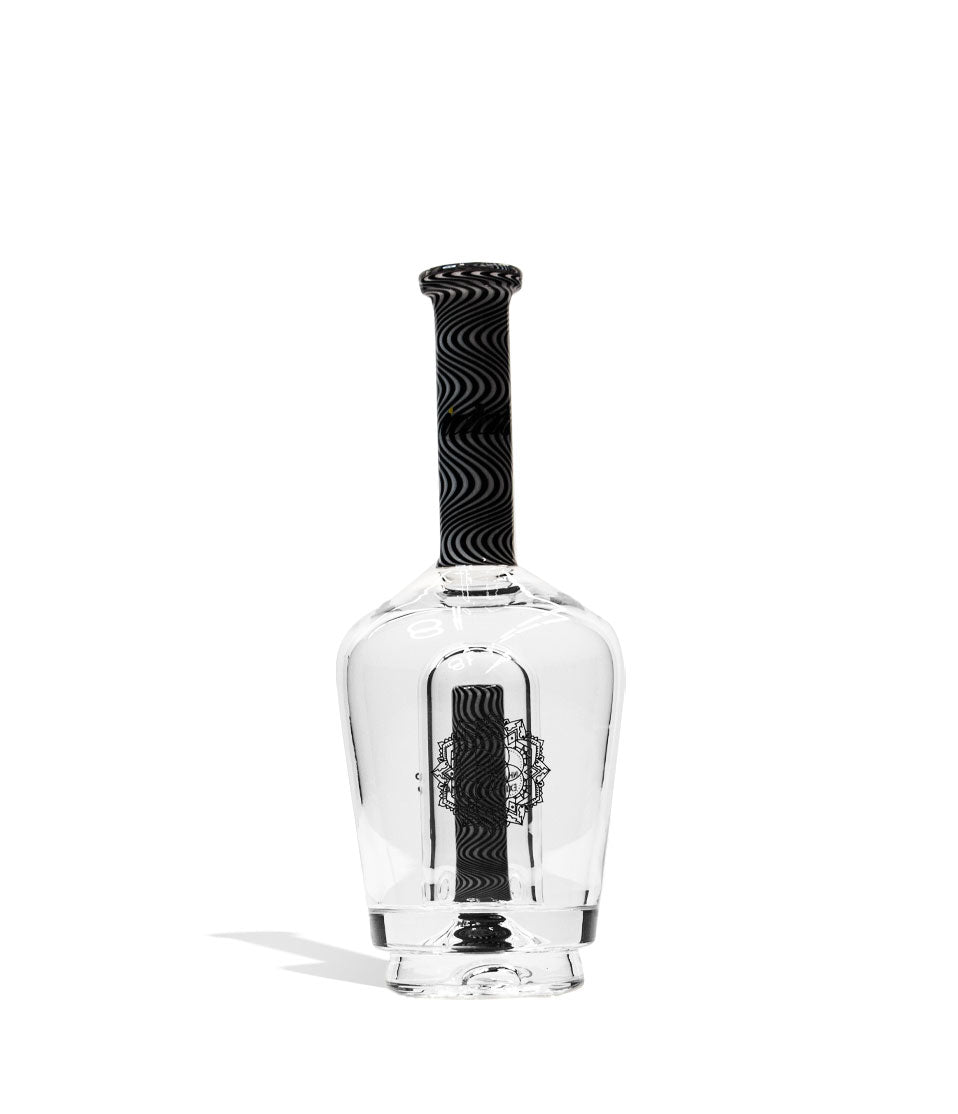 Black White iDab Puffco Peak Worked Glass Attachment Front View on White Background