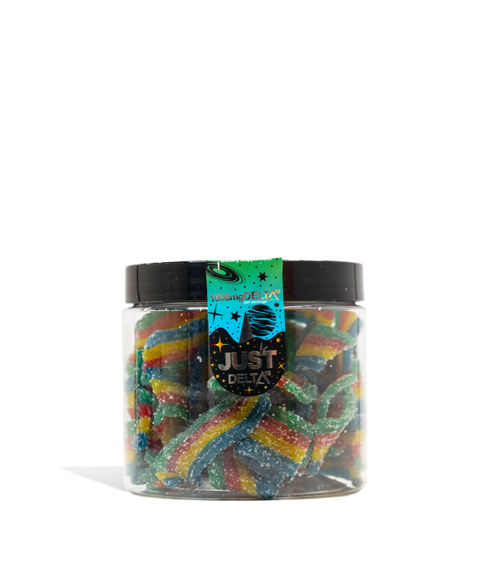 Rainbow Just CBD D10 1000mg Gummies on white studio background