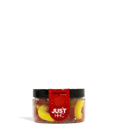 Peach Rings Just CBD 250mg HCC Gummies on white studio background