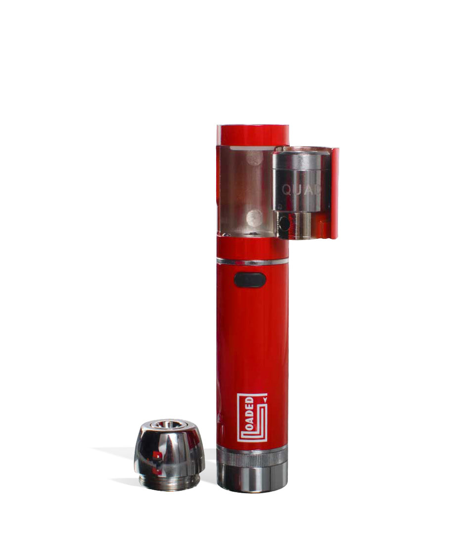 Red open Yocan Loaded Concentrate Kit on white background