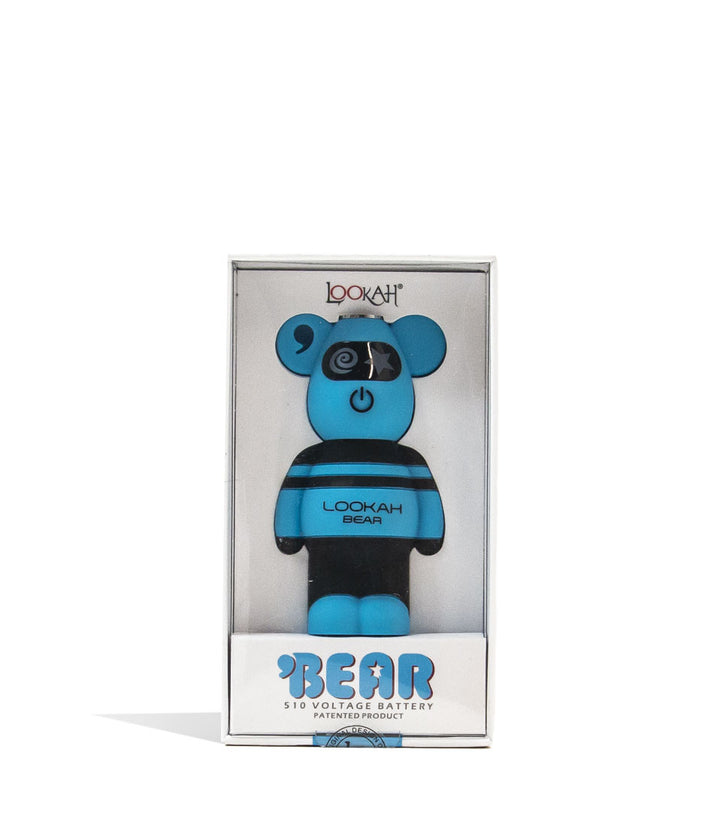 Blue Lookah Bear Cartridge Vaporizer Packaging Front View on White Background