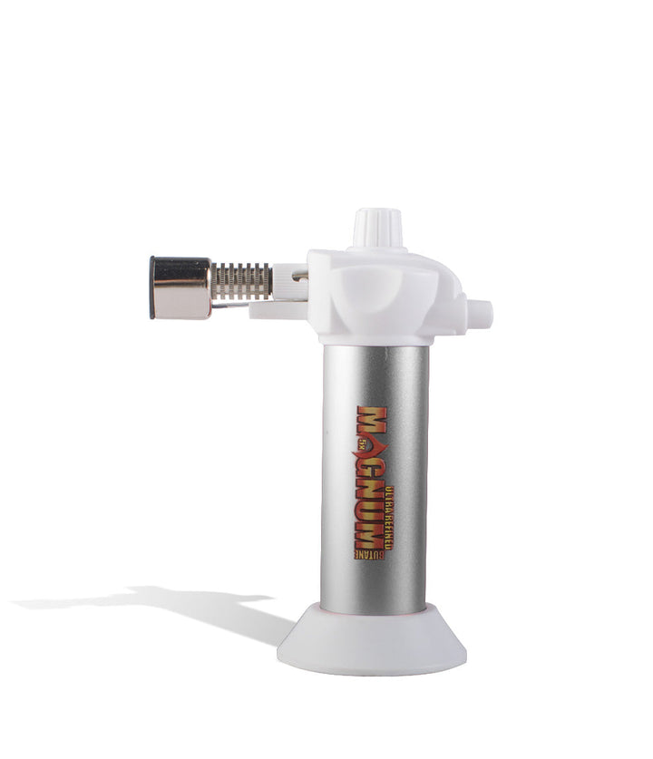 White Magnum Torch 5.5' Mini Butane Torch on white background