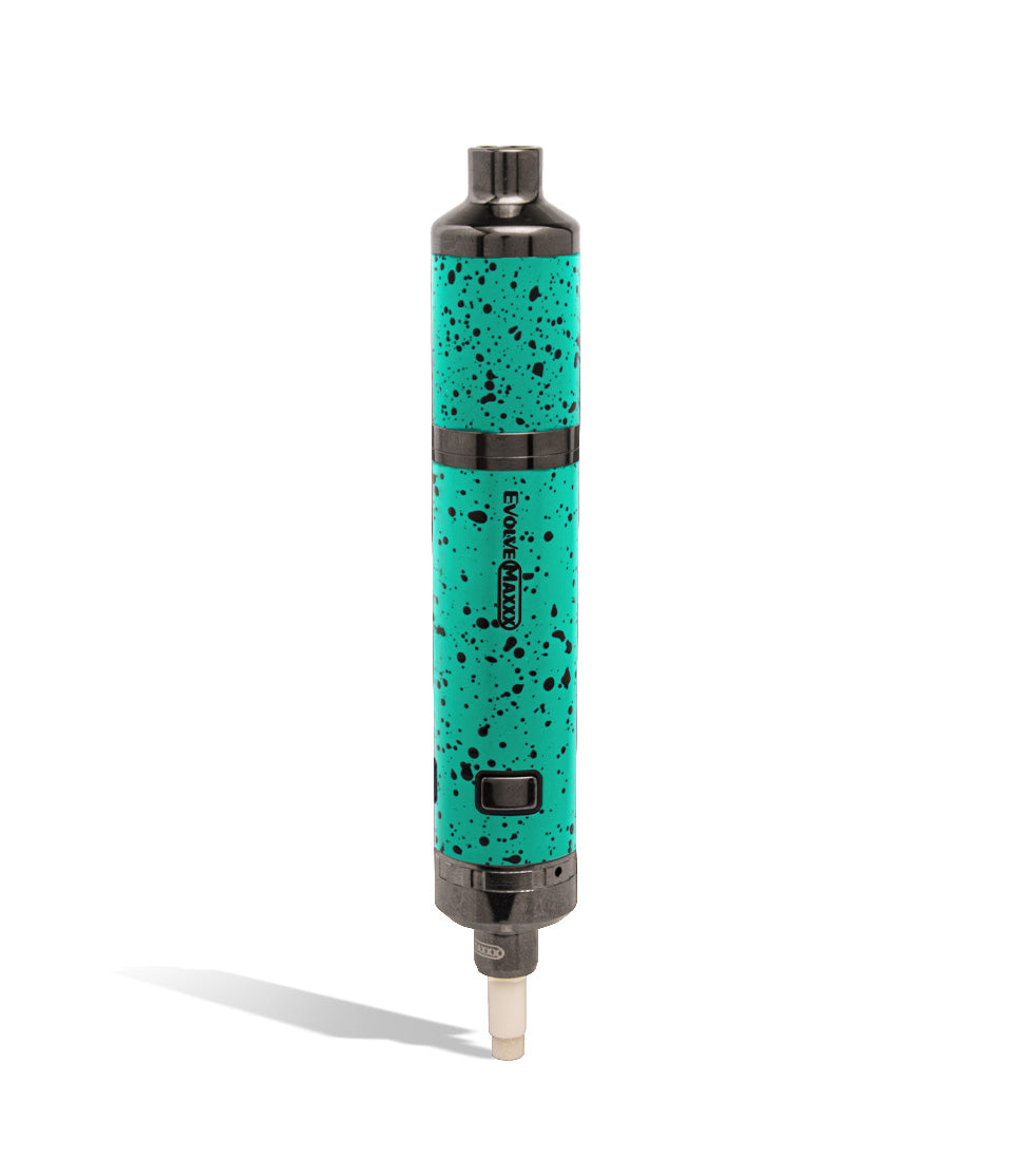 Teal Black Spatter Nectar Collector mode front Wulf Mods Evolve Maxxx 3 in 1 Kit on white background