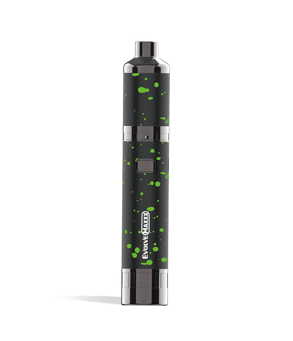 Black Green Spatter wax pen front Wulf Mods Evolve Maxxx 3 in 1 Kit on white background