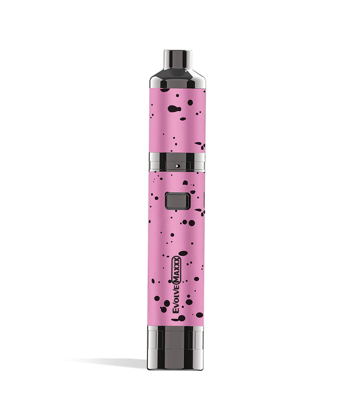 Pink Black Spatter wax pen front Wulf Mods Evolve Maxxx 3 in 1 Kit on white background