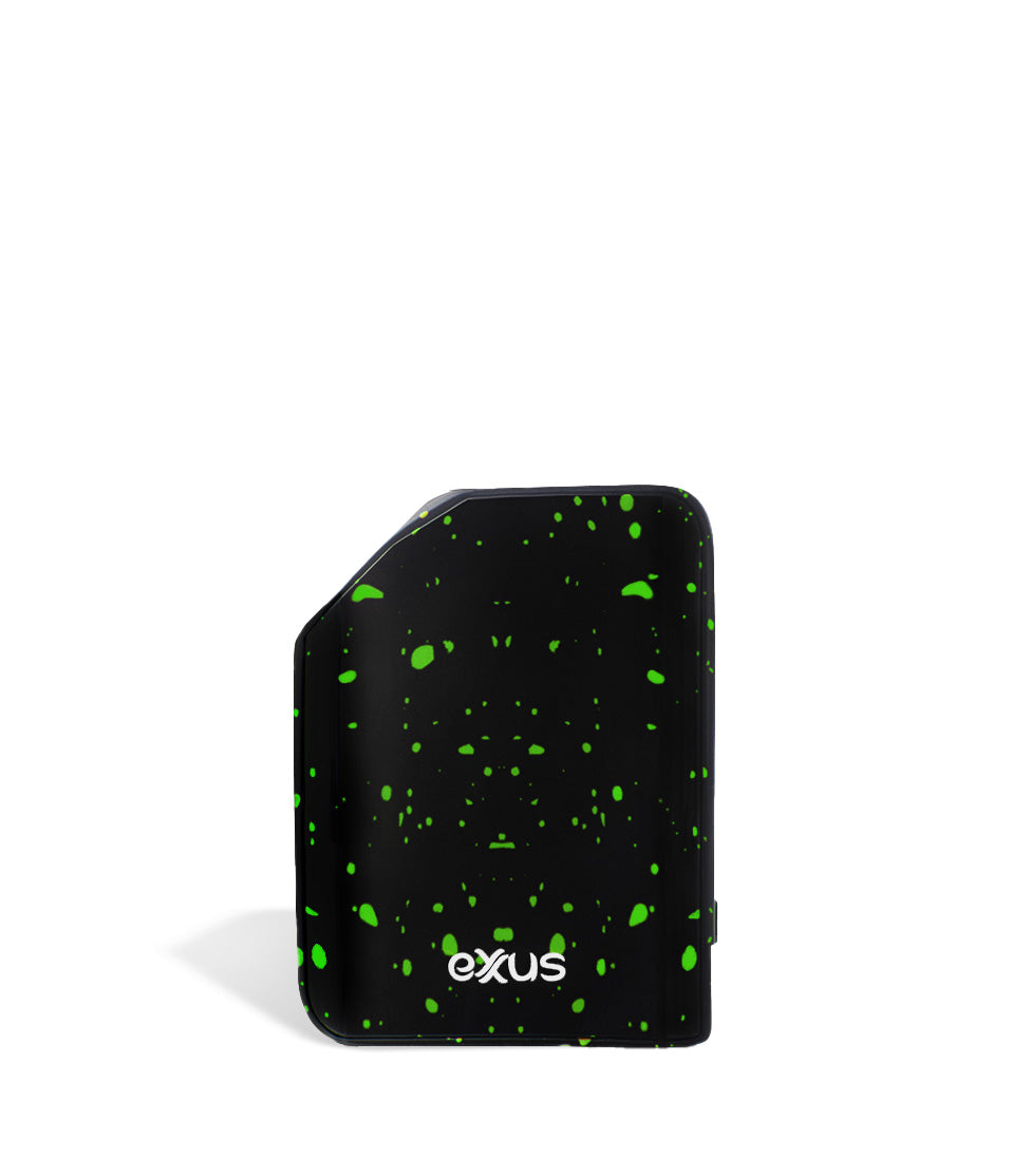 Black Green Spatter back view Exxus Vape MiCare Cartridge Vaporizer on white studio background