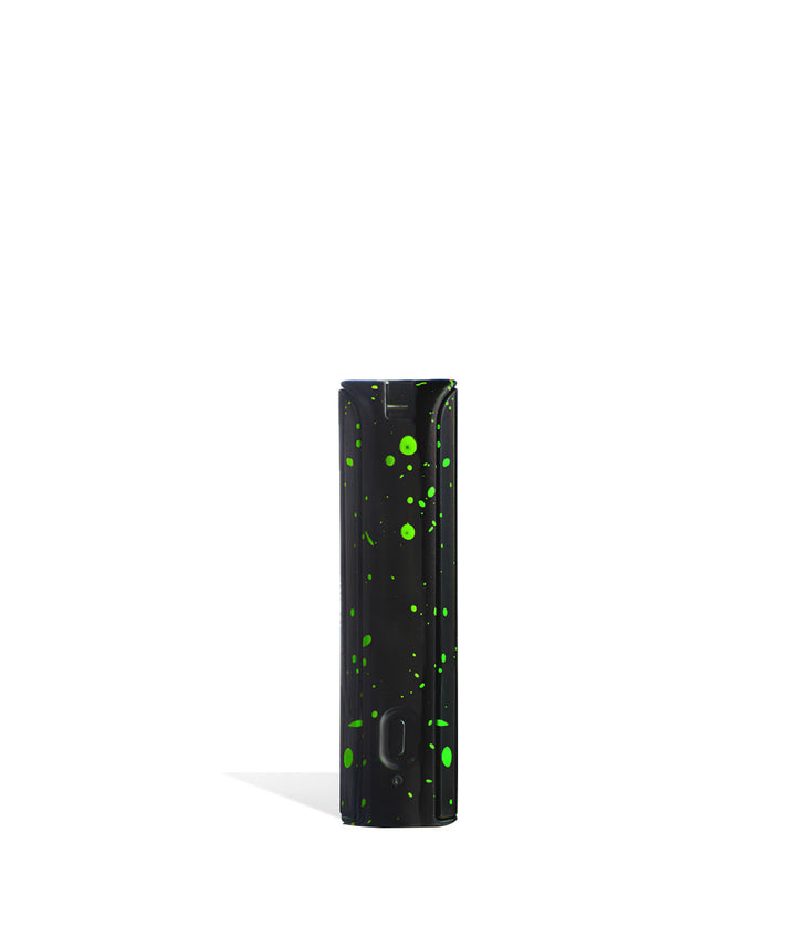 Black Green Spatter button view Exxus Vape MiCare Cartridge Vaporizer on white studio background