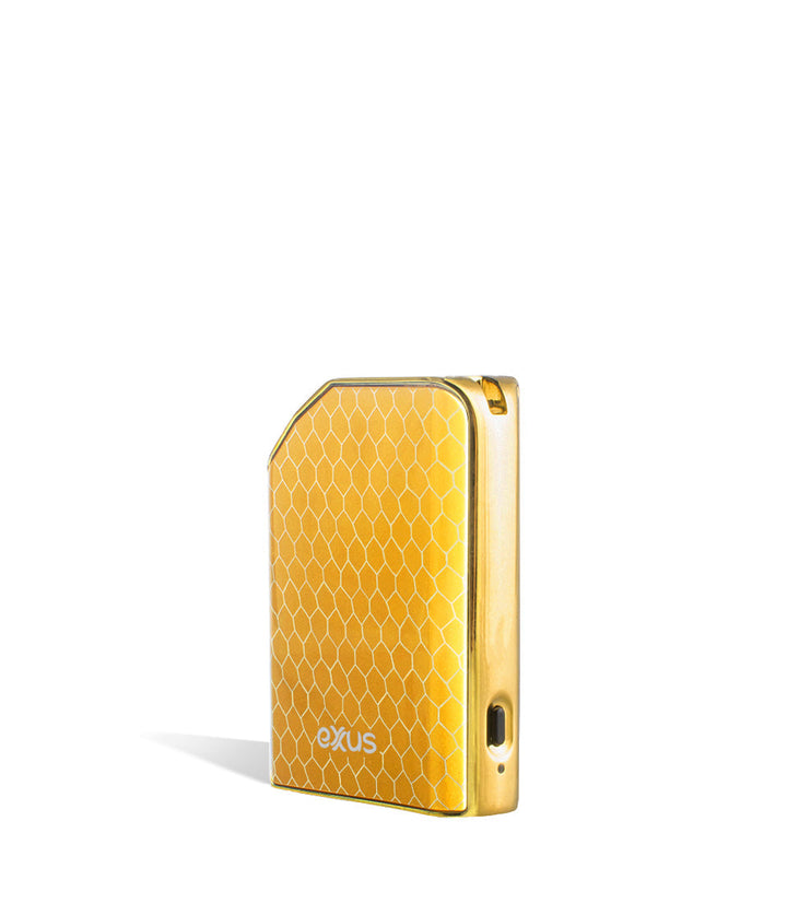 Gold Cobra side view Exxus Vape MiCare Cartridge Vaporizer on white studio background