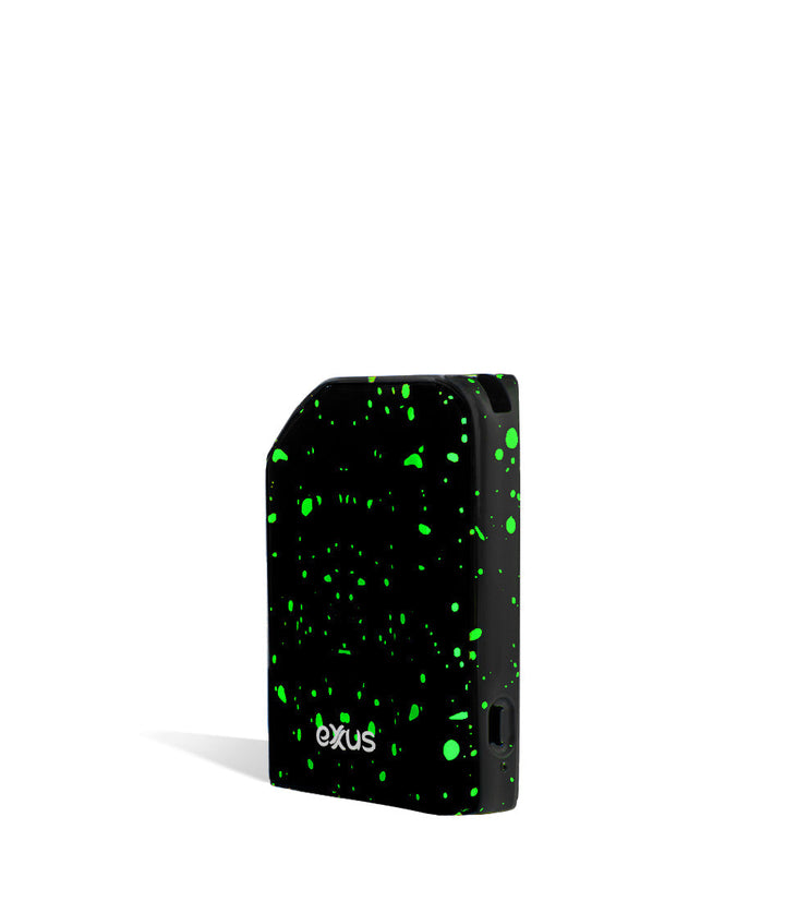 Black Green Spatter side view Exxus Vape MiCare Cartridge Vaporizer on white studio background