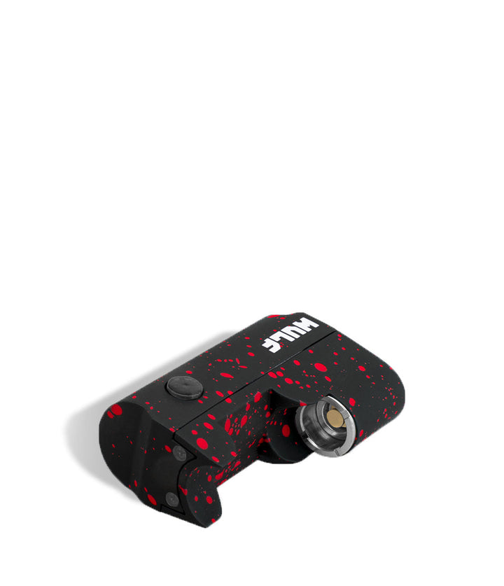 Black Red Spatter down Wulf Mods Micro Plus Cartridge Vaporizer on white background