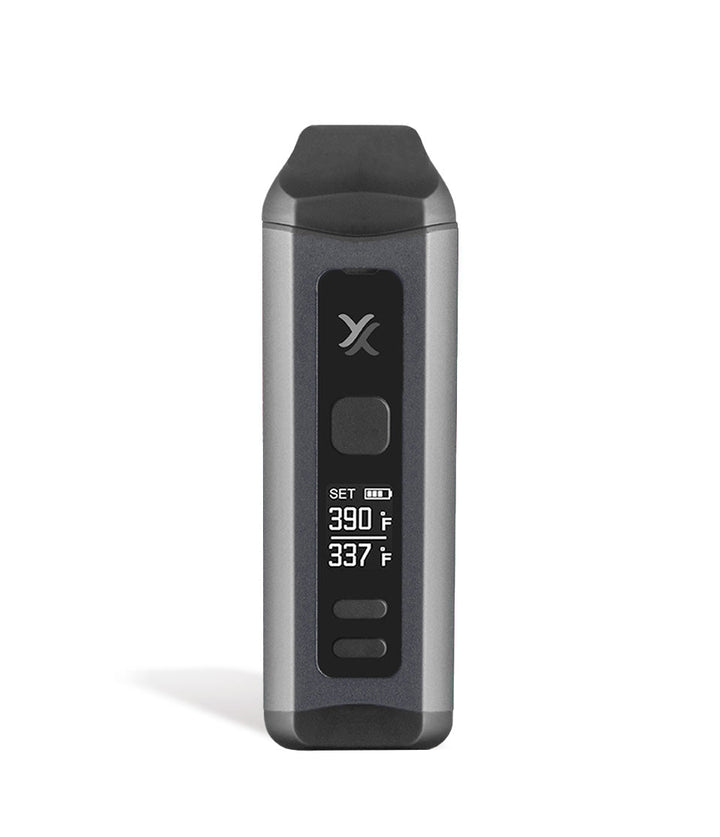 Gunmetal Front View Exxus Vape Mini Plus Vaporizer on white background