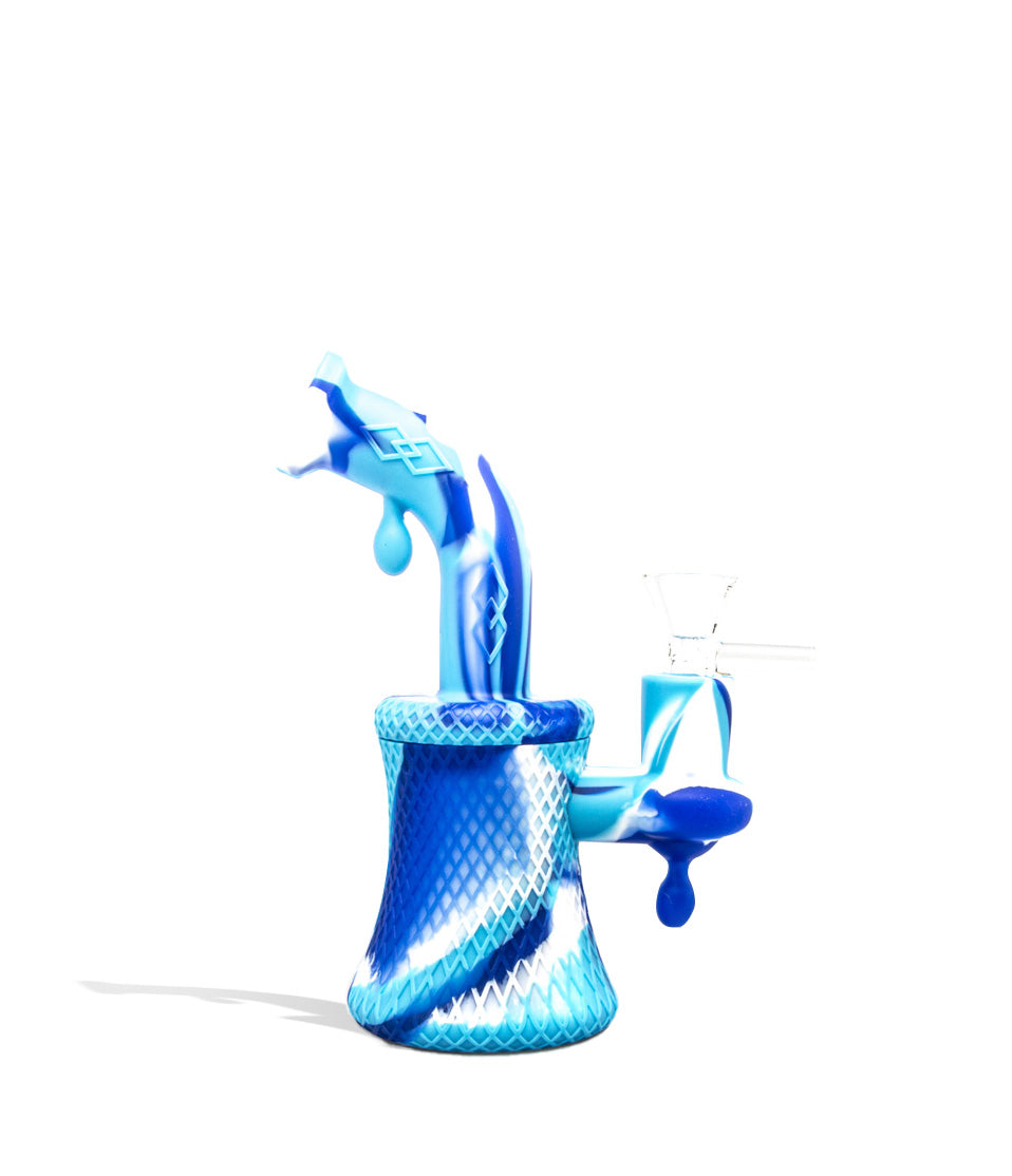 Blue 5 inch Mini Silicone Oil Rig on white background