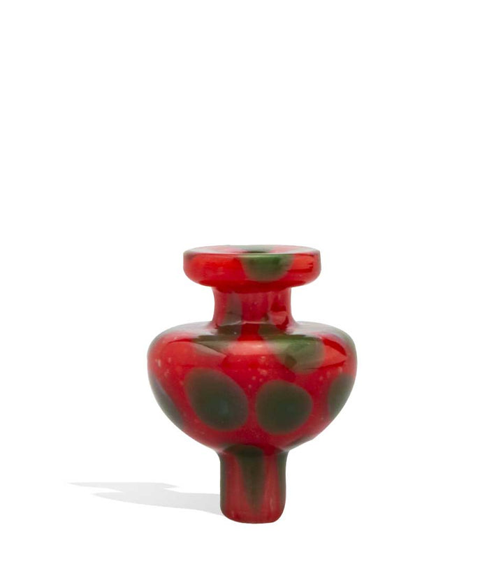 Red Mushroom Design Glass Carb Cap on white background