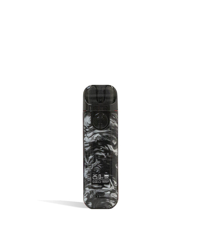 Fluid black grey front view SMOK NOVO 4 Pod Kit on white studio background