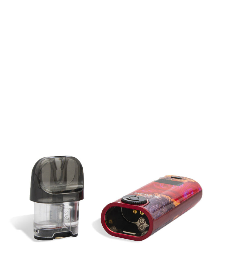 Red Stabilizing Wood Open view SMOK NOVO 4 Pod Kit on white studio background